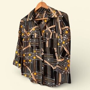 Women's 7‎ Avenue Design New York & Company Blouse - M - Black & Yellow
